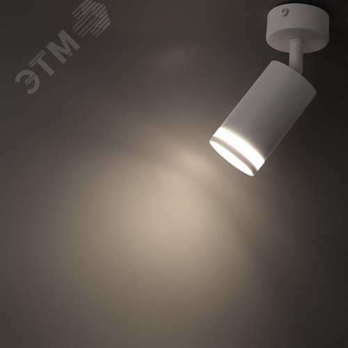 Светильник накладной, ARTON, поворотный, цилиндр, 55х55х100мм, GU10, алюминий/стекло белый - фото 3