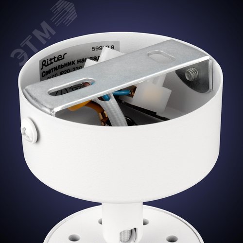 Светильник накладной, ARTON, поворотный, цилиндр, 55х55х100мм, GU10, алюминий/стекло белый - фото 5