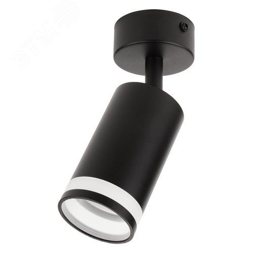Светильник накладной, ARTON, поворотный, цилиндр, 55х55х100мм, GU10, алюминий/стекло, черный - фото 1