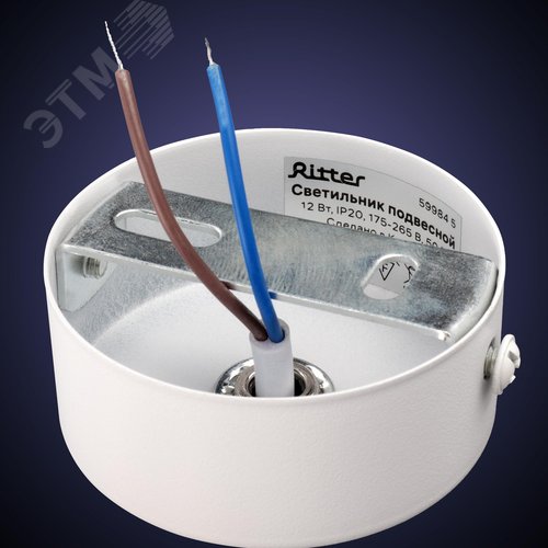 Светильник подвесной, ARTON, цилиндр, провод 1 м, 80х80х100 мм, LED 12 Вт, 960 Лм, 4200К, алюминий, белый - фото 5