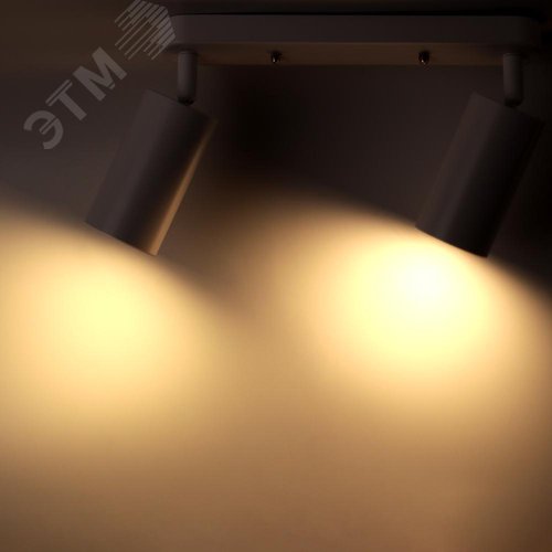 Светильник накладной, ARTON, поворотный, цилиндр, 260x55x160мм, 2хGU10, алюминий, белый - фото 5