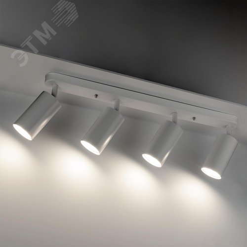 Светильник накладной, ARTON, поворотный, цилиндр, 500x55x160мм, 4хGU10, алюминий, белый - фото 3