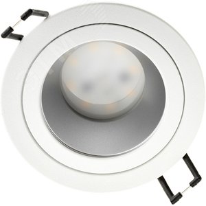 Светильник встраиваемый, ARTIN, скрытая лампа, круг, 92х92х40мм, монтажное отверстие 80х80мм, GU5.3, алюминий, белый - фото 1