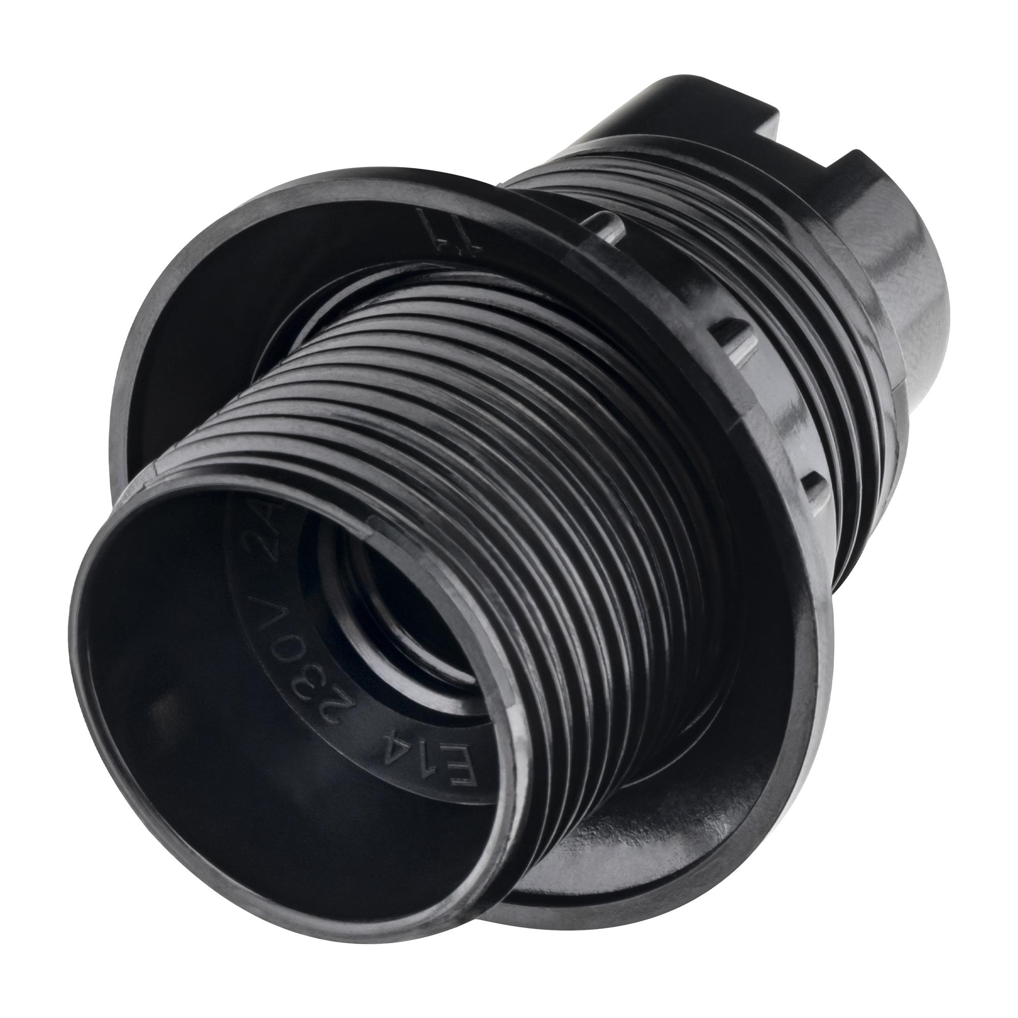 Патрон Е14, карболитовый с кольцом, черный