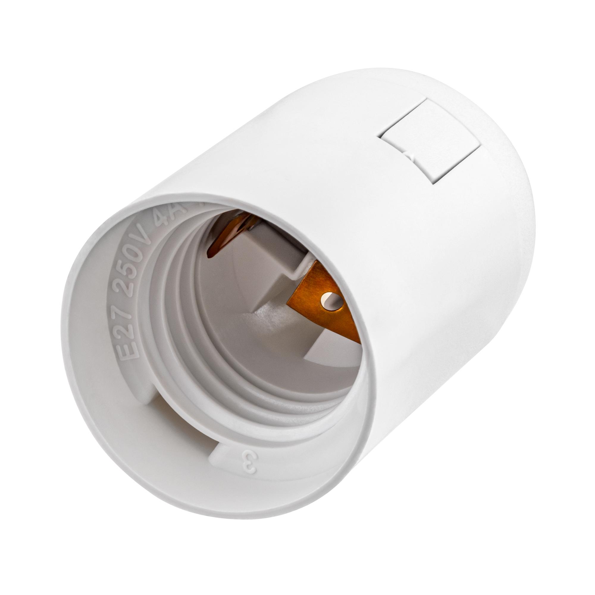 Патрон Е27, термостойкий пластик, белый