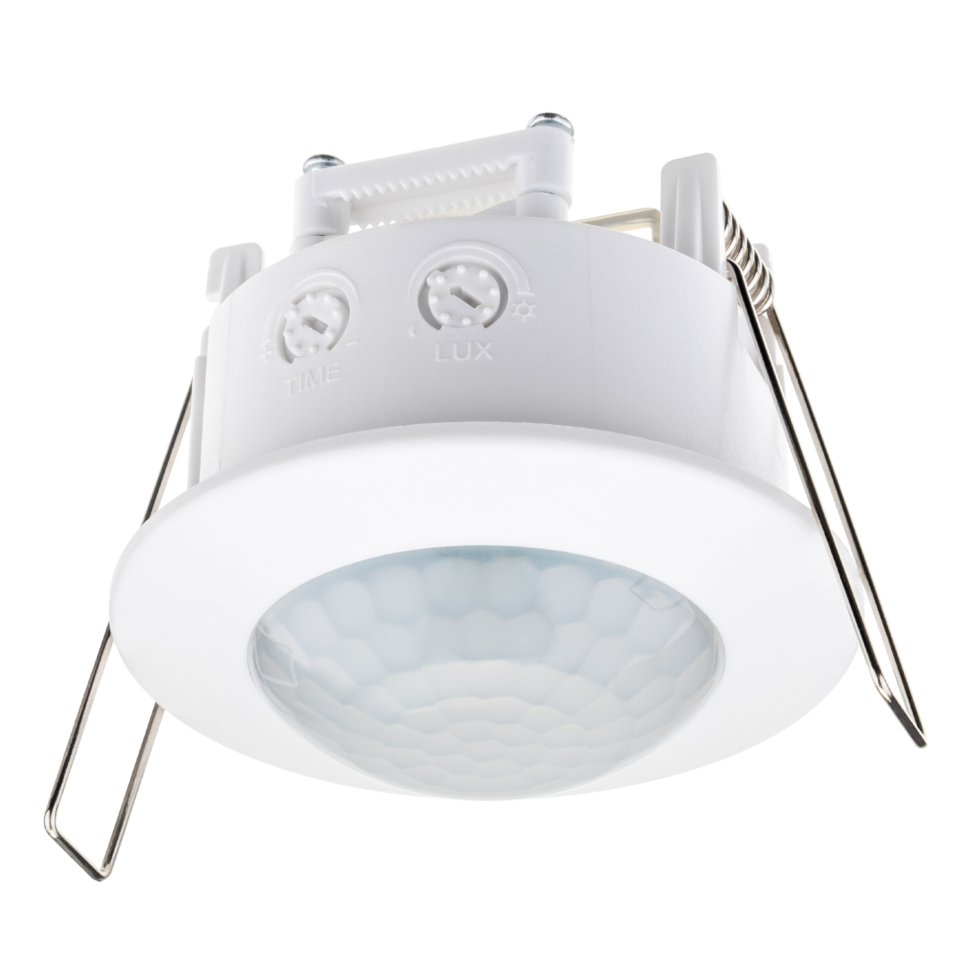 Датчик движения потолочный, встраиваемый под R63, DDV-02, 180, 10-420с, 6м, 1200 Вт, IP20, белый