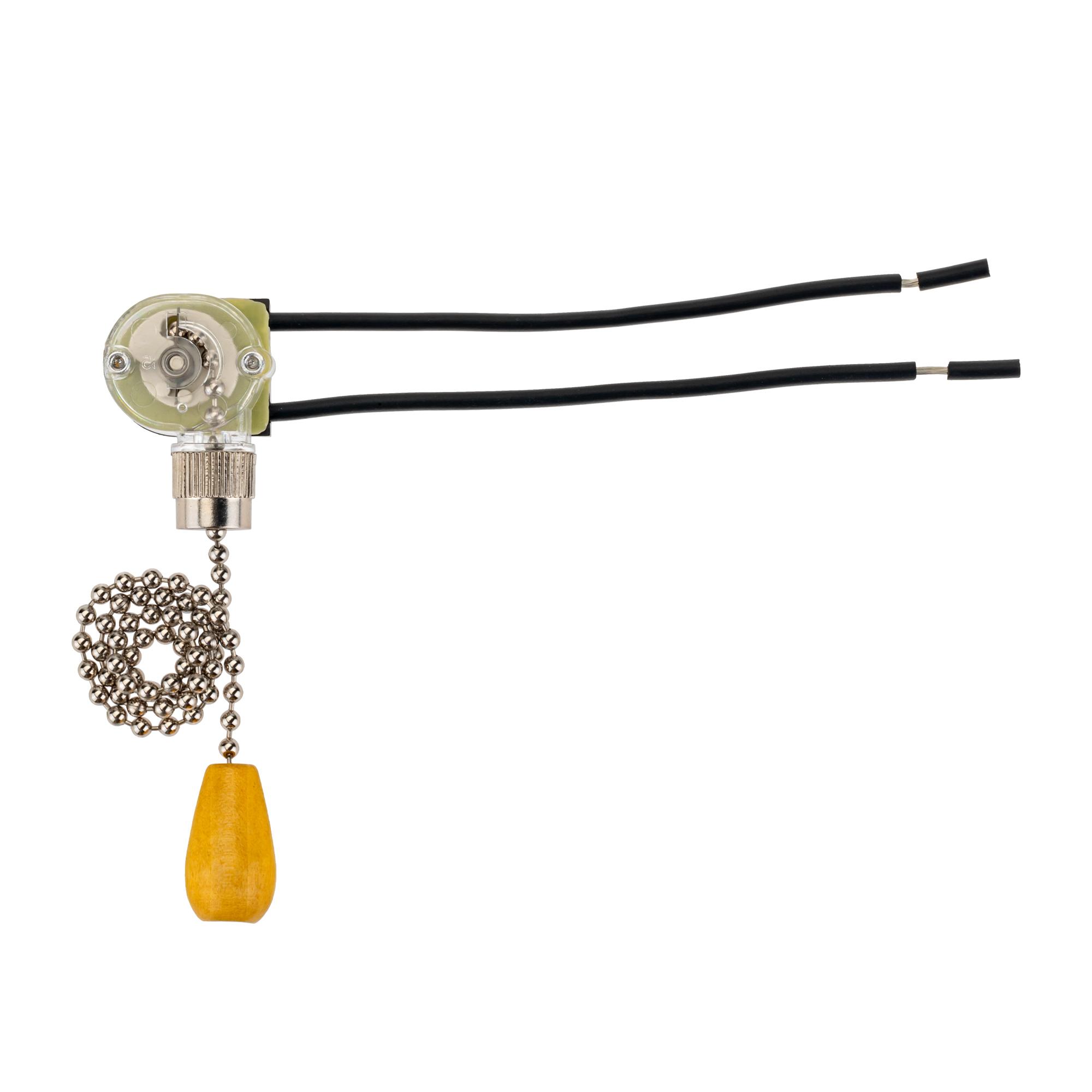 Выключатель шнуровой, цепочка, 250мм, 3А, серебро