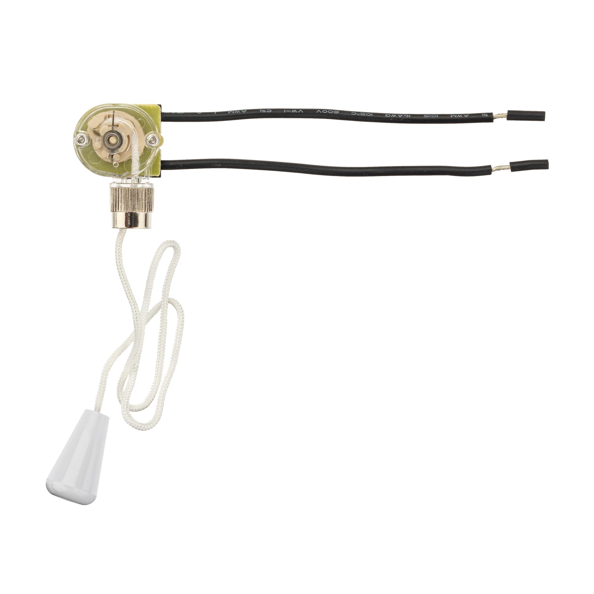 Выключатель, шнуровой, 250мм, 3А, белый