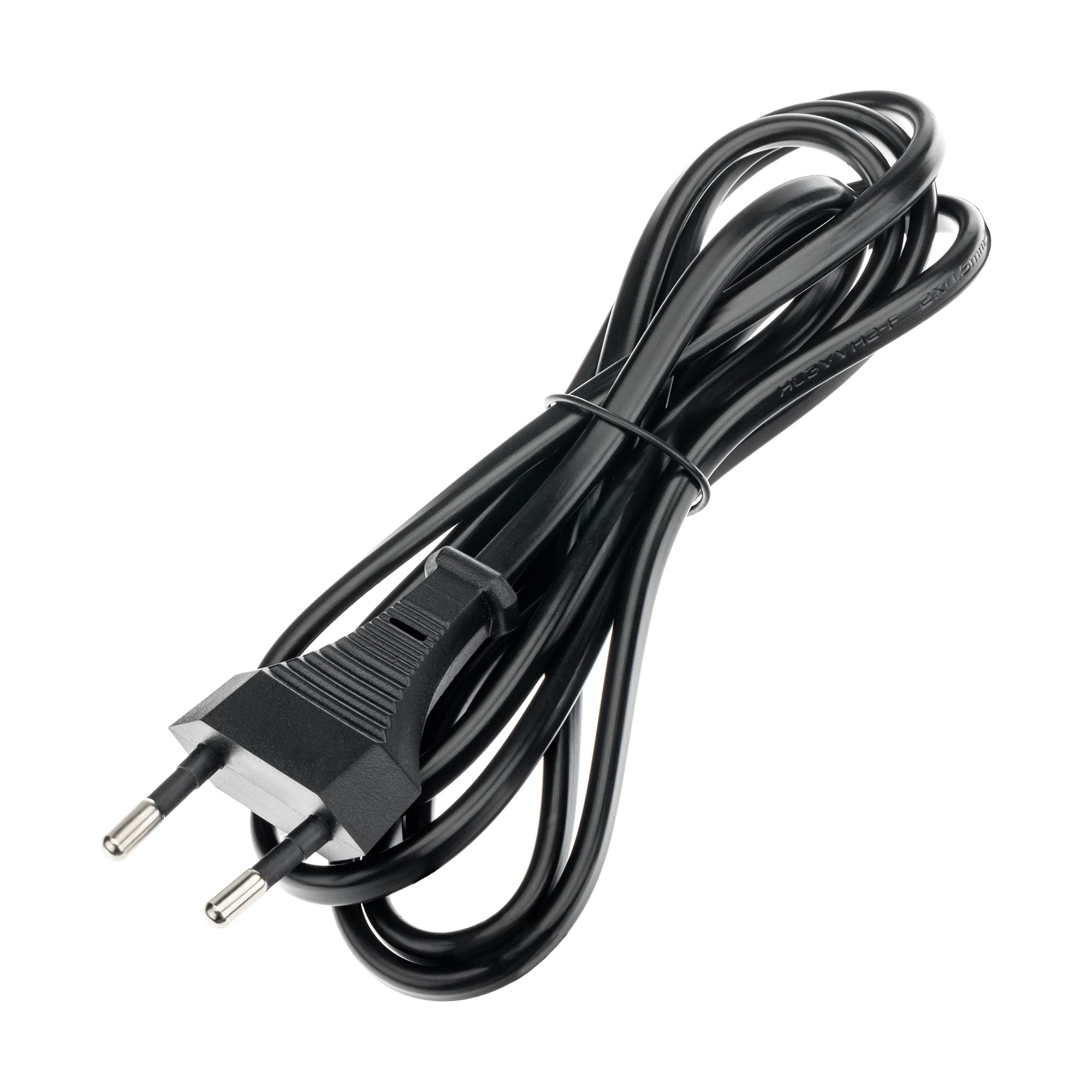 Провод с евроштекером, 2м, 2.5А, черный