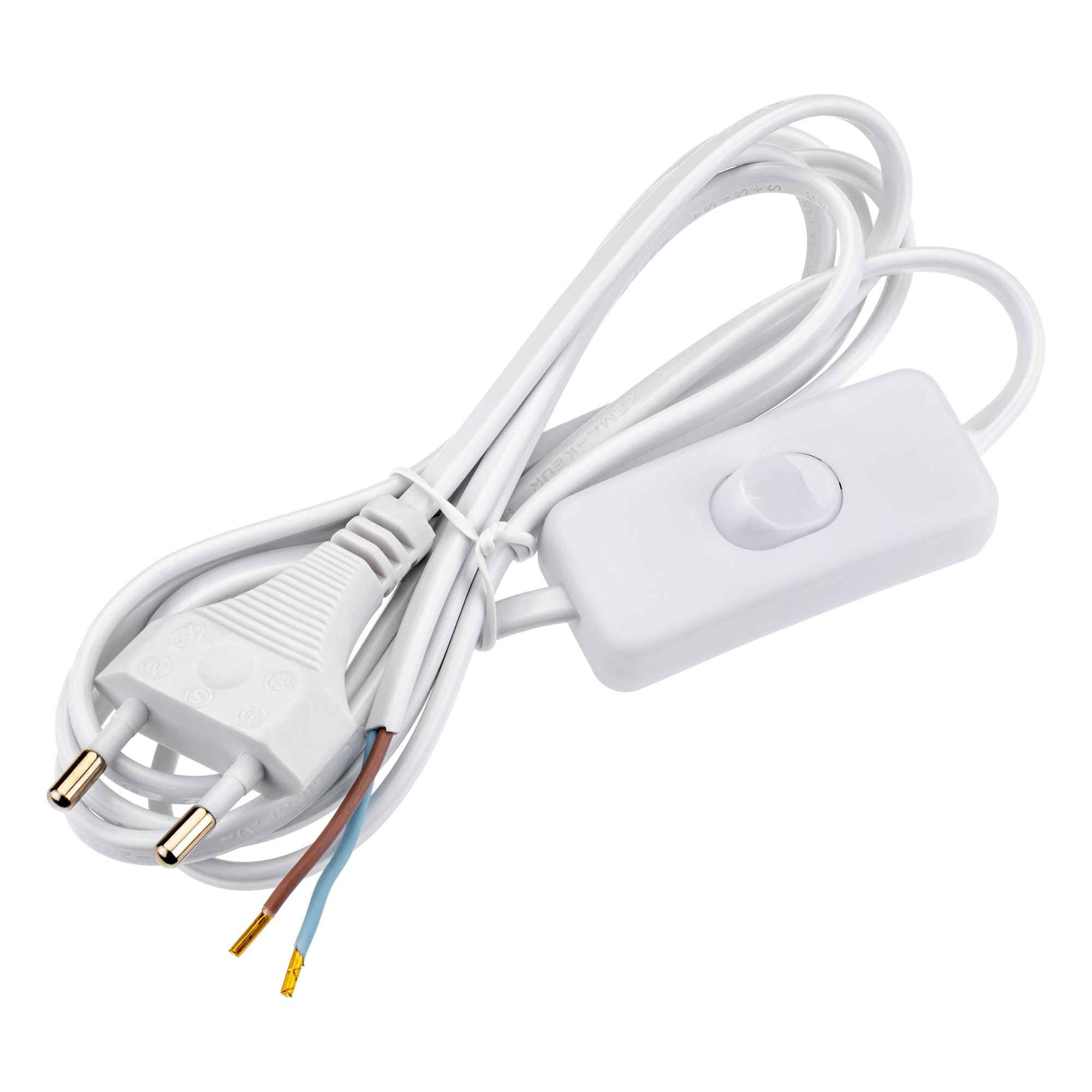 Провод с евроштекером, с выключателем, 1.8м, 2.5А, белый