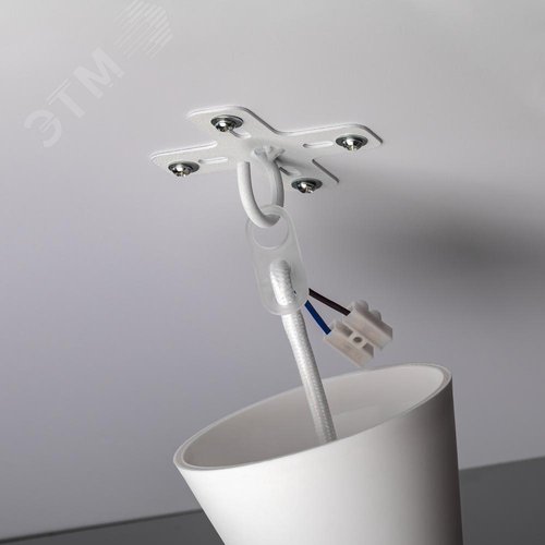 Кронштейн-переходник, для люстр, 75х75х25мм, нагрузка 20кг, сталь, белый - фото 4