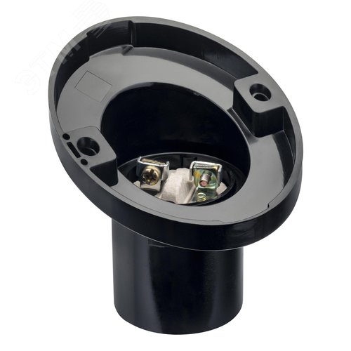 Патрон Е27, ПВХ, настенный, наклонный, черный - фото 4