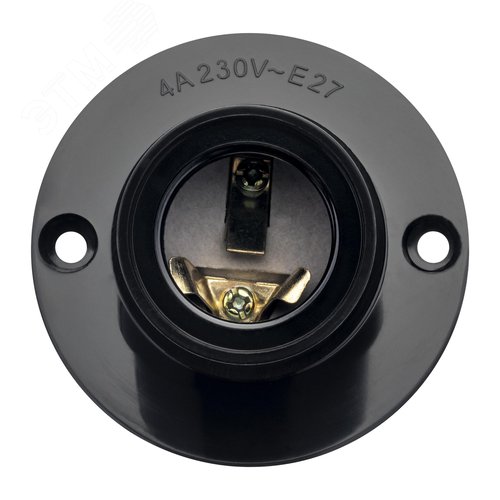 Патрон Е27, ПВХ, настенный, наклонный, черный - фото 5