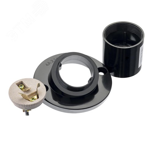 Патрон Е27, ПВХ, настенный, наклонный, черный - фото 8