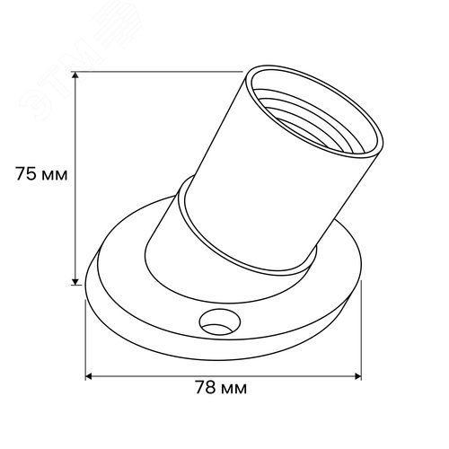 Патрон Е27, ПВХ, настенный, наклонный, черный - фото 11