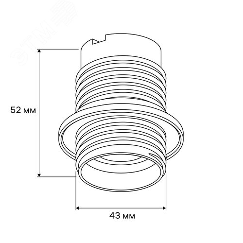 Патрон Е14, карболитовый с кольцом, черный - фото 10