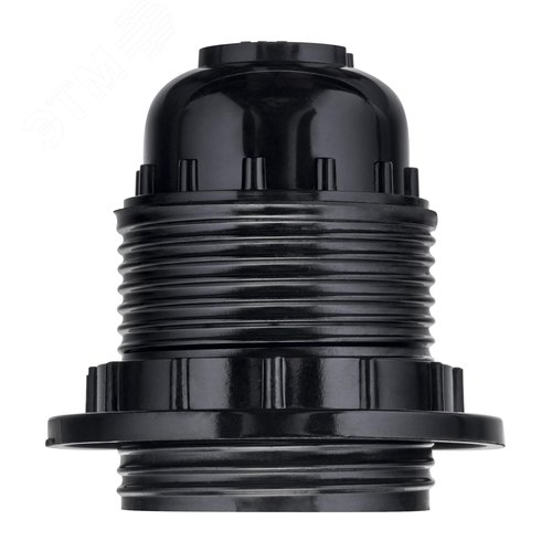 Патрон Е27, ПВХ с кольцом, черный - фото 3