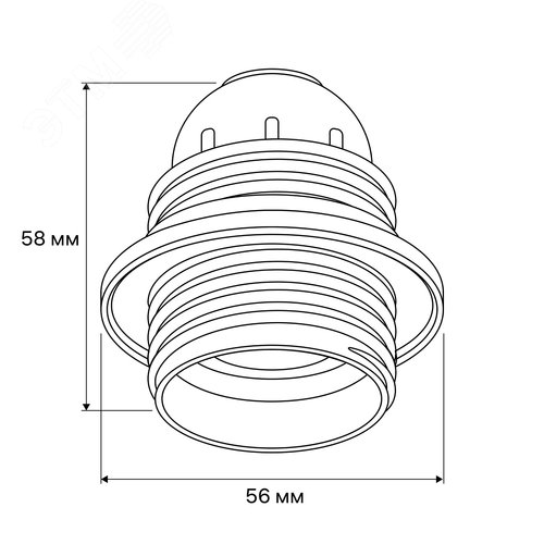 Патрон Е27, ПВХ с кольцом, черный - фото 10