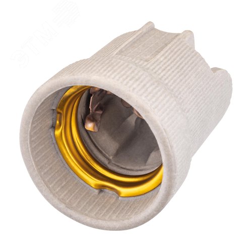 Изображение товара Патрон E27, керамический, (контакты медь), бежевый (упак)