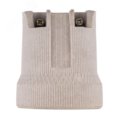 Патрон E27, керамический, (контакты медь), бежевый - фото 3