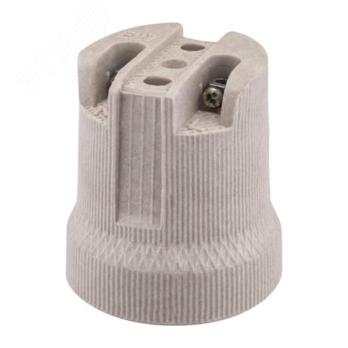 Патрон E27, керамический, (контакты медь), бежевый - фото 6