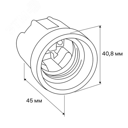 Патрон E27, керамический, (контакты медь), бежевый - фото 9