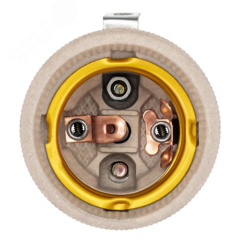 Патрон E27, керамический, с держателем, слоновая кость - фото 5