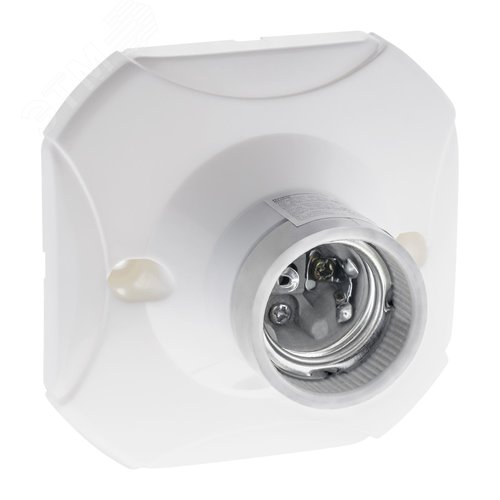 Патрон-основание E27, керамический, гладкий, белый - фото 1