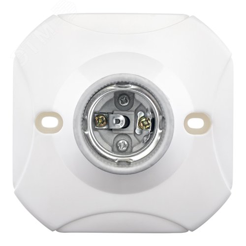 Патрон-основание E27, керамический, гладкий, белый - фото 4