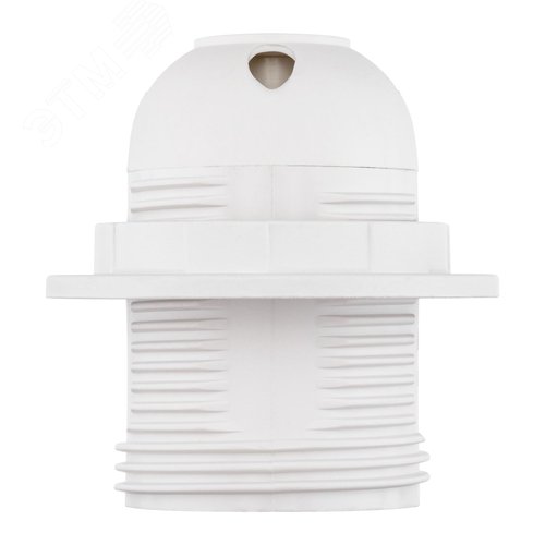 Патрон Е27, термостойкий пластик, с кольцом, белый - фото 3