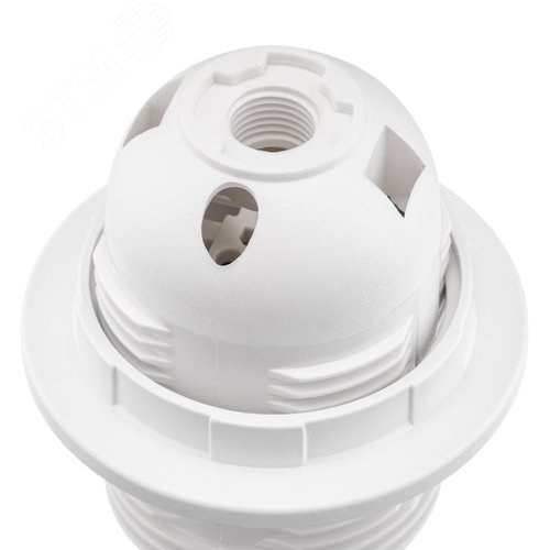 Патрон Е27, термостойкий пластик, с кольцом, белый - фото 4