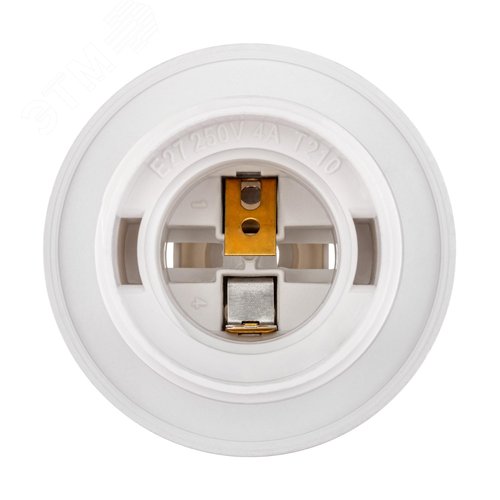 Патрон Е27, термостойкий пластик, с кольцом, белый - фото 5