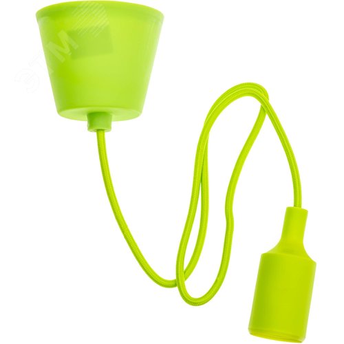 Патрон Е27 пластиковый с подвесом 1м, зеленый, , REV - фото 5