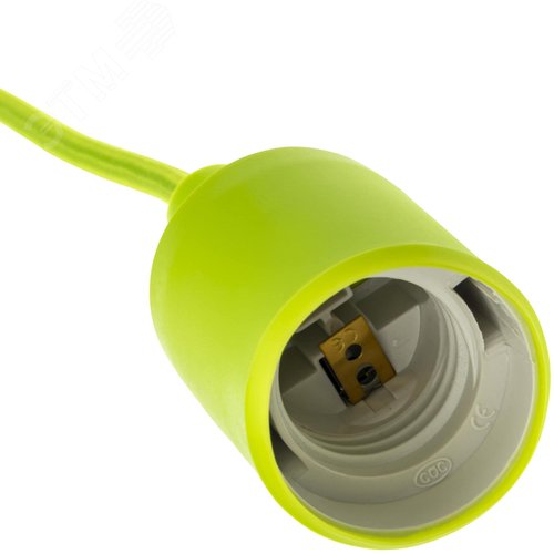 Патрон Е27 пластиковый с подвесом 1м, зеленый, , REV - фото 3