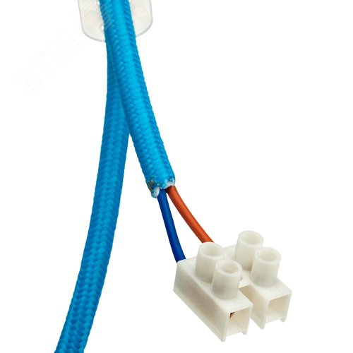 Патрон Е27 пластиковый с подвесом 1м, синий, , REV - фото 7