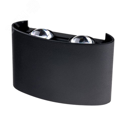 Светильник настенный, накладной, NUOVO LED, 120x40x78мм, 4Вт, термостойкий пластик, 3000К, IP54, черный, 4 луча - фото 1