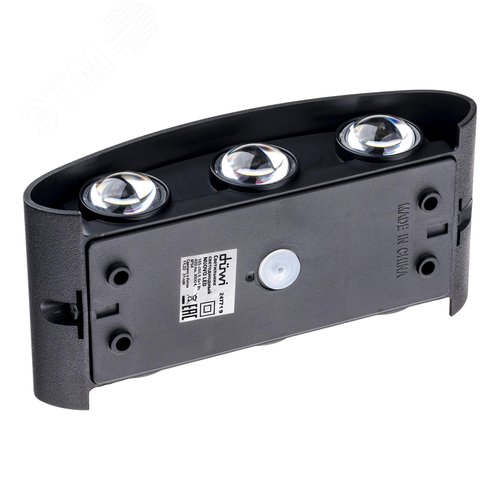 Светильник настенный, накладной, NUOVO LED, 170x42x78мм, 6Вт, термостойкий пластик, 3000К, IP54, черный, 6 лучей - фото 7