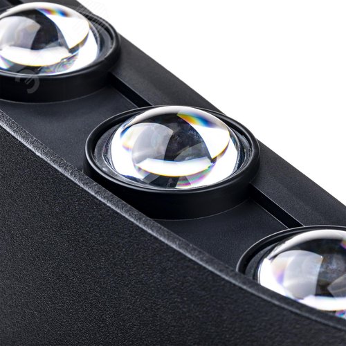 Светильник настенный, накладной, NUOVO LED, 210x42x78мм, 8Вт, термостойкий пластик, 3000К, IP54, черный, 8 лучей - фото 5