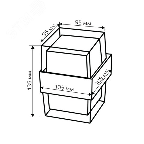 Светильник настенный, накладной, NUOVO LED, 105x105x135мм, 6Вт, термостойкий пластик, 3000К, IP54, черный - фото 11