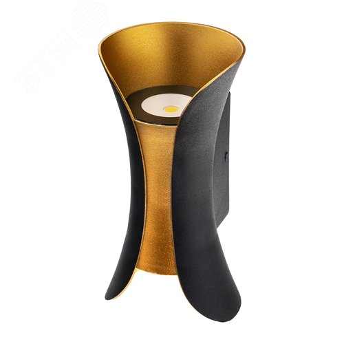 Светильник настенный, накладной, NUOVO LED, 100x83x200мм, 6Вт, термостойкий пластик, 3000К, IP54, черный, 2 луча - фото 1