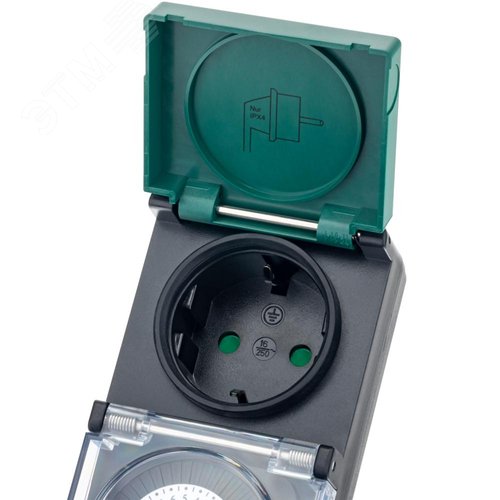 Таймер механический, суточный, влагозащищенный с крышкой, интервал включения 30 мин, 48 вкл/выкл в сутки, 3680 Вт, IP44, белый - фото 5