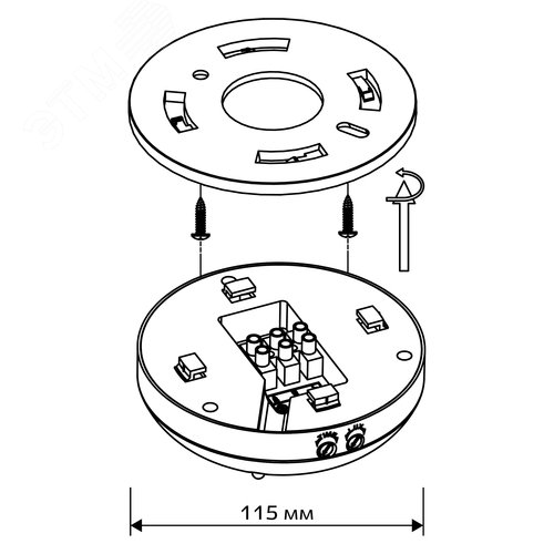 Датчик движения, потолочный/накладной, DDP-01, 360,10-420с, 6м, 1200 Вт, IP20, белый - фото 10
