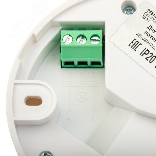 Датчик движения, потолочный/накладной, DDP-03, 3x detector, 360, 10-420с, 12м, 1200 Вт, IP20, белый - фото 4