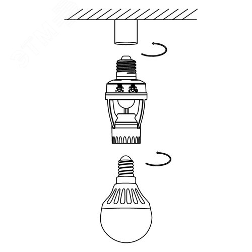 Датчик движения интегрируемый, DDL-01, патрон E27, 360, 10-300с, 6м, 60Вт, IP20, белый - фото 9