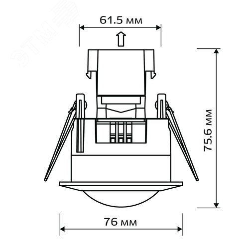 Датчик движения потолочный, встраиваемый под R63, DDV-02, 180, 10-420с, 6м, 1200 Вт, IP20, белый - фото 9