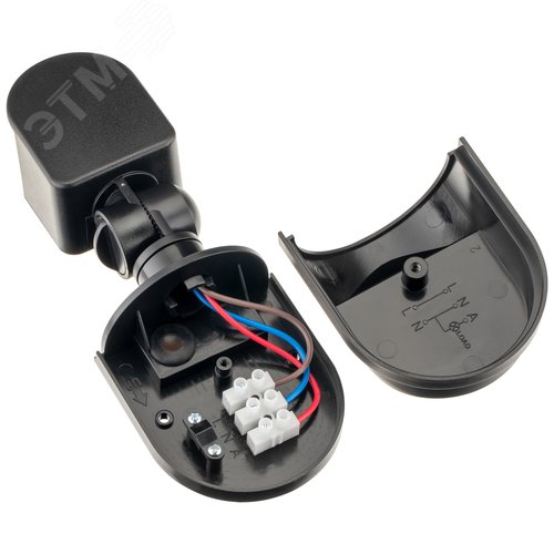 Датчик движения настенный, DD-01, 180, 10-420 секунд, 12 м, 1200 Вт, IP44, черный - фото 6