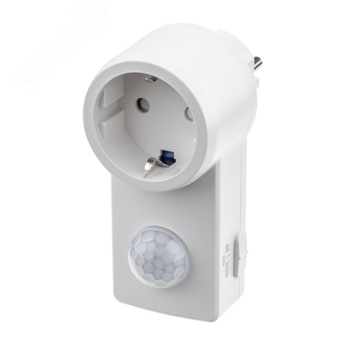 Датчик движения интегрируемый, розеточный, DDSS-01, 180, 10-420с, 6м, 1200Вт, IP20, белый - фото 1