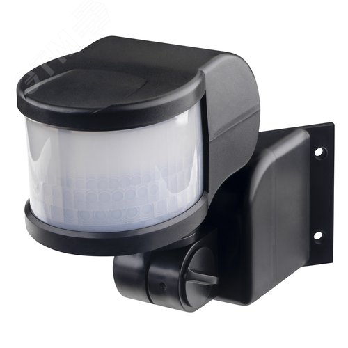 Датчик движения, настенный/угловой, DD-06, 270, 10-420с, 12м, 1200 Вт, IP44, черный - фото 1