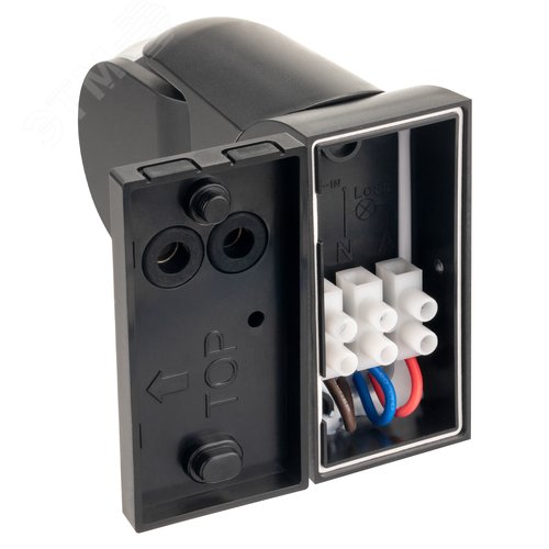 Датчик движения настенный, DD-02, 180, 10-900 секунд, 12 м, 1200 Вт, IP65, черный - фото 6