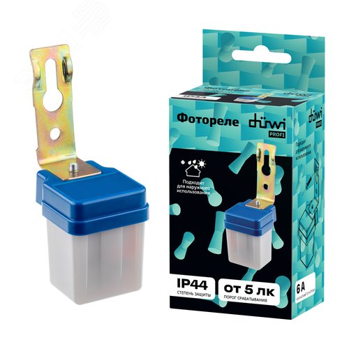 Датчик освещения, фотореле FR-01, настенный, 6А, 0-15 Лк, IP44, белый - фото 6